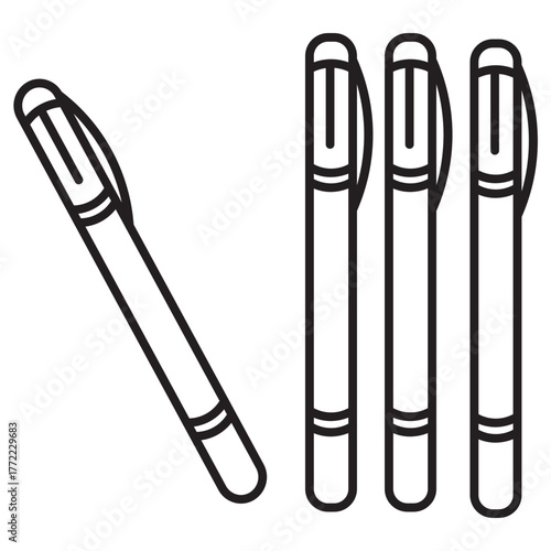 Flat Pen Vector Illustration