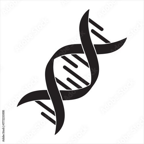 Stylized dna double helix structure icon for scientific and medical concepts isolated on transparent background