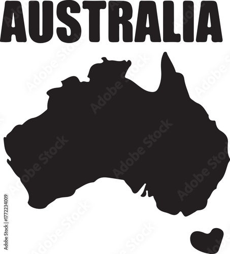 Australia map with heart isolated on white background