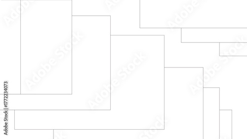 Minimal abstract white geometric pattern with overlapping rectangular outlines forming a clean, structured modern background ideal for design and architecture projects.