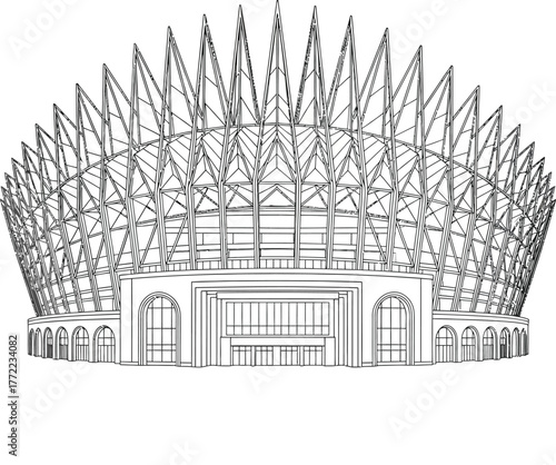 architectural sketch of a building