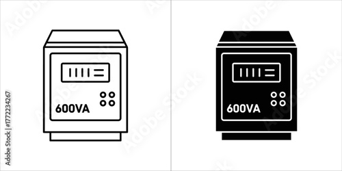Outline icon of an uninterruptible power supply for design