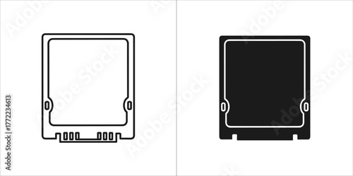 Memory card icon, a storage device for digital data