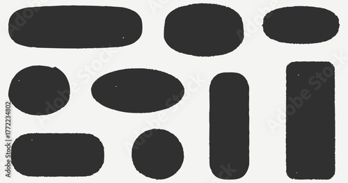 black rounded shape grid on white
