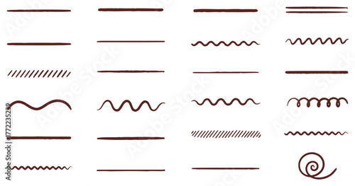 hand-drawn line pattern grid set