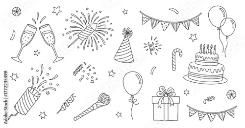 celebration party icon set