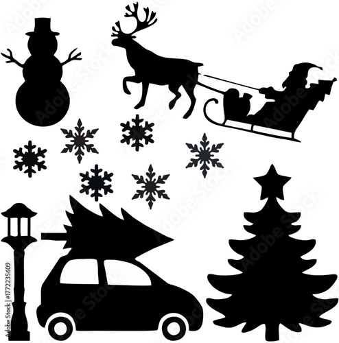 Christmass iconn sett inn bla...