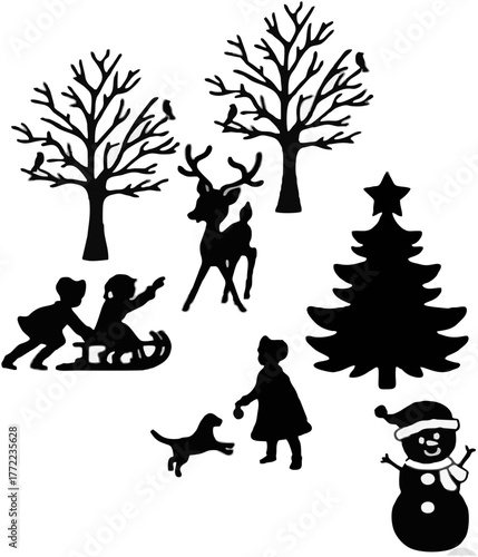 Christmass iconn sett inn bla...