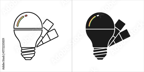 Led light bulb with color palette for energy efficiency concept
