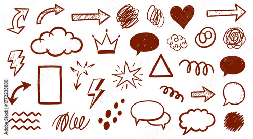 reddish sketch symbol set