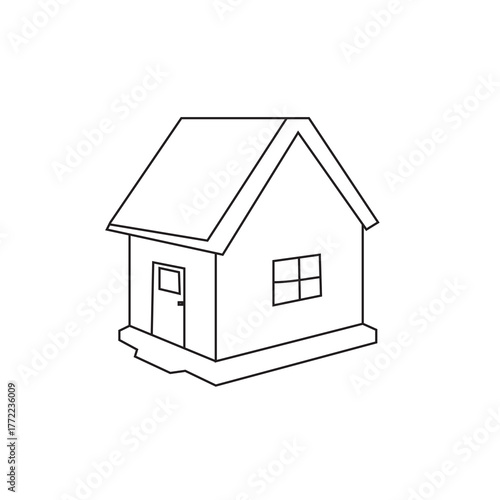 Black outlined small house