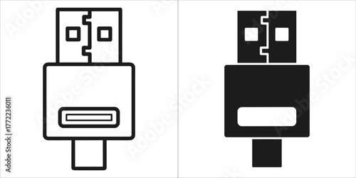Illustration of a usb type a connector for data transfer