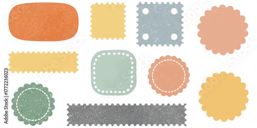 muted label sticker set