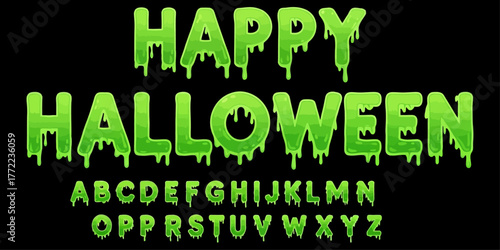 dripping halloween font set