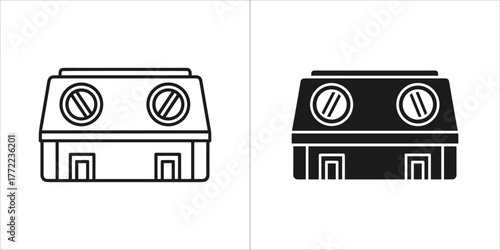 Electric distribution box icon, electrical panel symbol