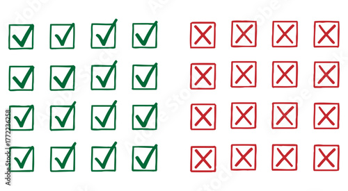 checkbox grid: check vs cross