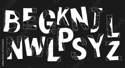 Grunge Alphabet Letter Collage