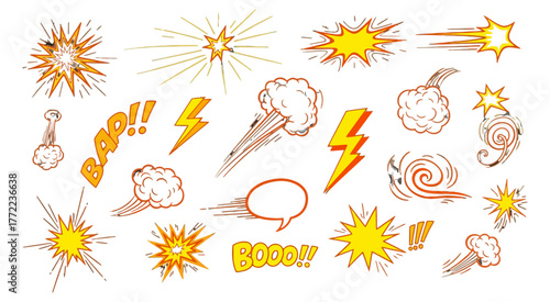 Comic Explosion Icon Set