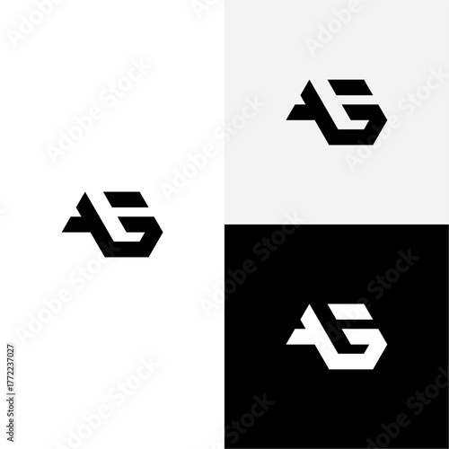 tg intial monogram vector icon illustration
