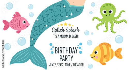 Mermaid Bash Party Invite
