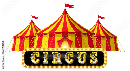 circus tents with marquee sign