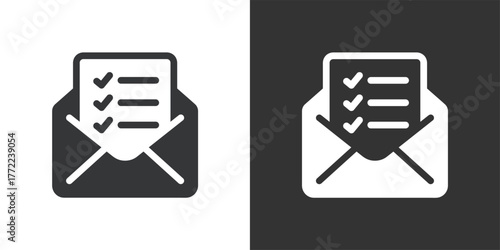 Confirmation Letter icon. Solid glyph series icon