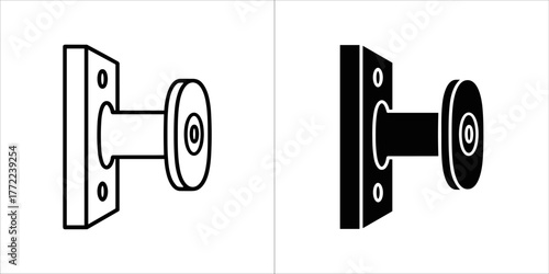 Door knob icon set