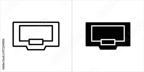 Black line car dvr icon car digital video