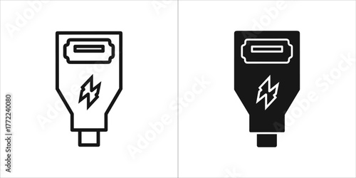 Usb type c connector in black and white