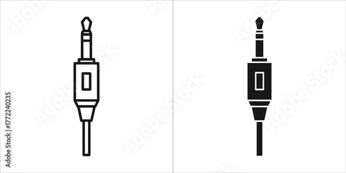 Set of audio jack icons, representing connection