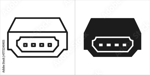 Two variations of an hdmi port icon