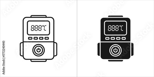 Black and white digital thermometer
