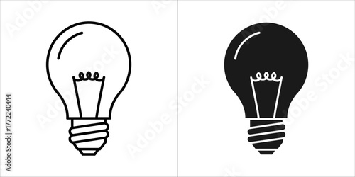 Two variations of a light bulb icon