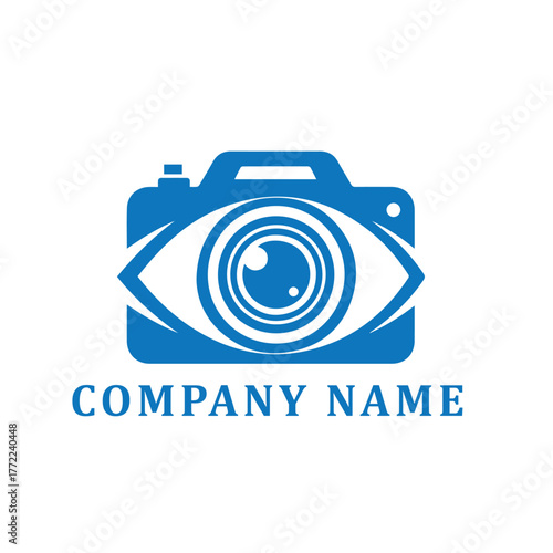 A photographic camera lens symbol illustration represents technology equipment for taking pictures, often used as a digital photography vector icon or logo