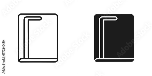 Black and white shower stall icon for design