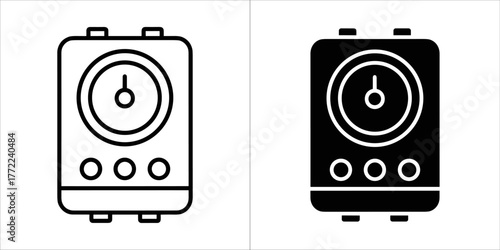 Black and white water heater