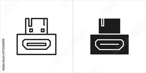 Black and white hdmi connector