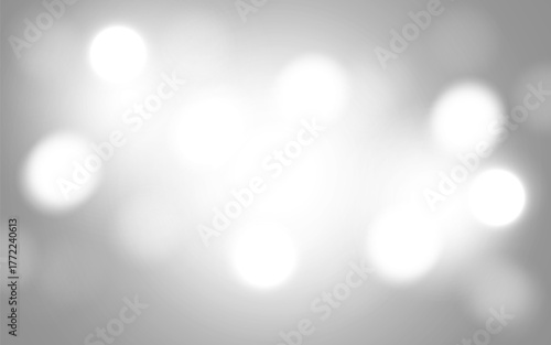 White and Gray Bokeh Light Background with Soft Glow Effect, Abstract Minimal Blur Design for Modern and Elegant Style, Background decoration
