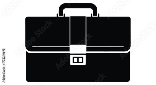Black business briefcase, a symbol of professional life and corporate success
