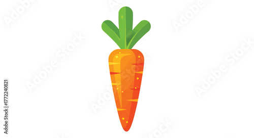 Illustration of an orange carrot with green leaves, a healthy and nutritious vegetable