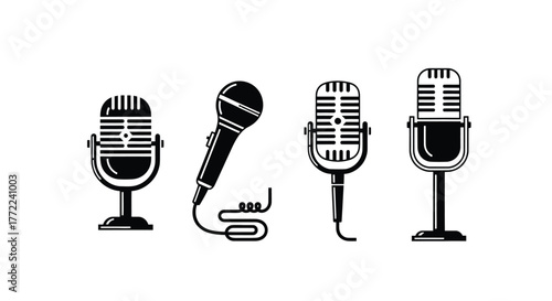 A collection of vintage and modern microphones for audio and recording projects