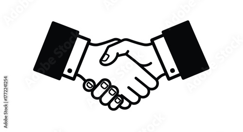 Handshake icon symbol of agreement, partnership, cooperation, and business deal
