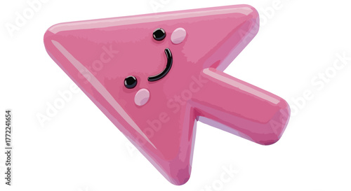 Smiling Pink Arrow Cursor