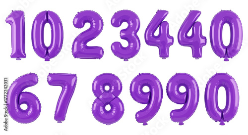 Purple Foil Number Balloons