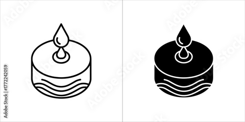 Candle with essential oil drop for aromatherapy concept