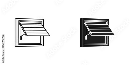 Ventilation grille icon, air conditioning vector illustration