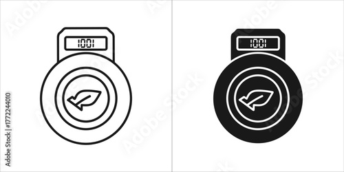 Smart thermostat icon, modern home climate control device