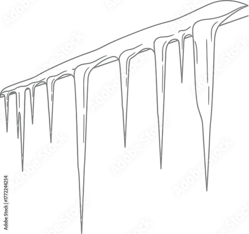 Icicles winter cold ice frozen hanging snow frost season nature weather climate melt