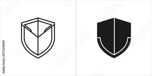Shield icon, security and protection vector illustration