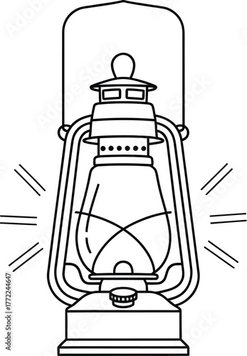 Lantern light vintage antique camping illumination energy kerosene oil retro glow